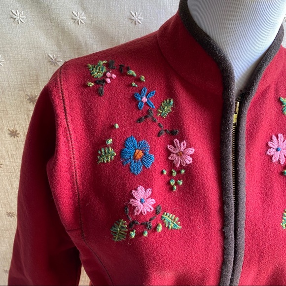 Vintage Jackets & Blazers - Vintage embroidered wool kimono jacket